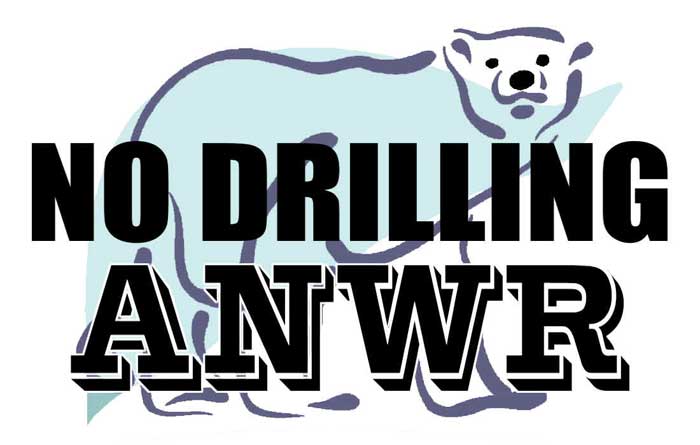 NO Drilling in Alaska Wildlife Refuge Poster, with polar bear